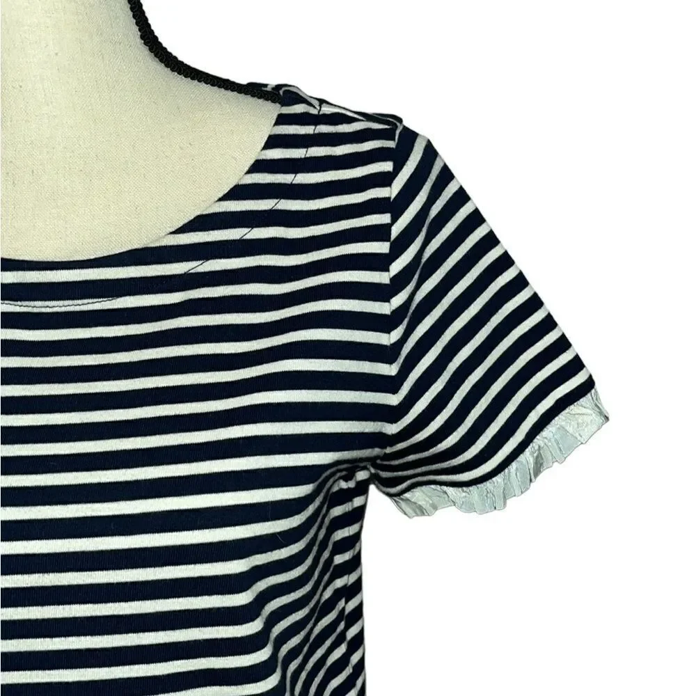 J. Crew Striped Poplin-Trimmed Dress